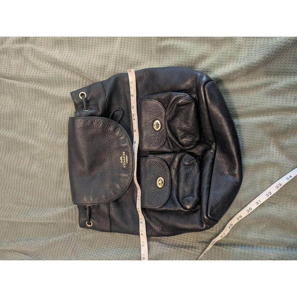 Coach Women’s Leather Backpack Tutnlock Ruksak Black Travel Small - Picture 5 of 5